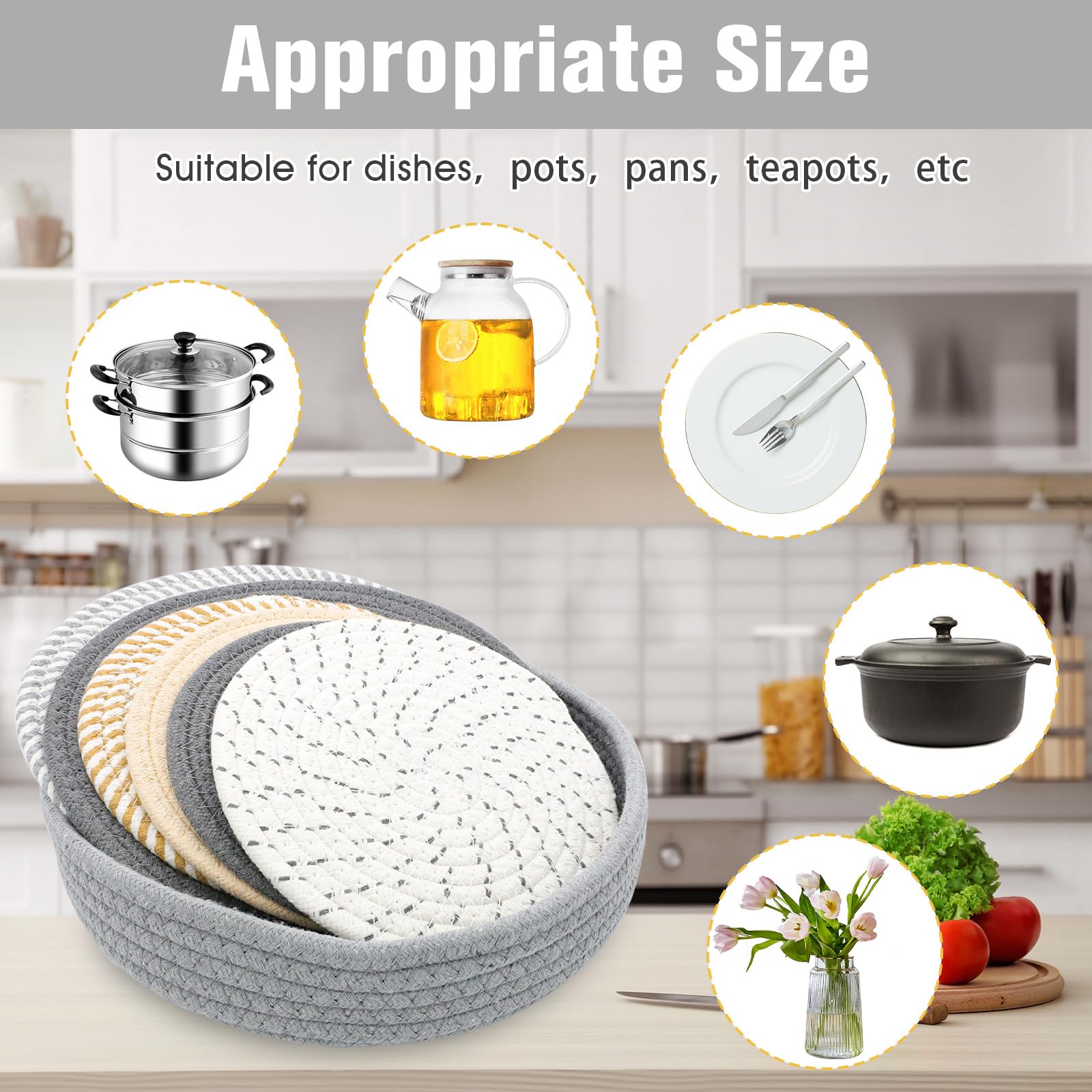 6PCS Trivets for Hot Dishes - 7