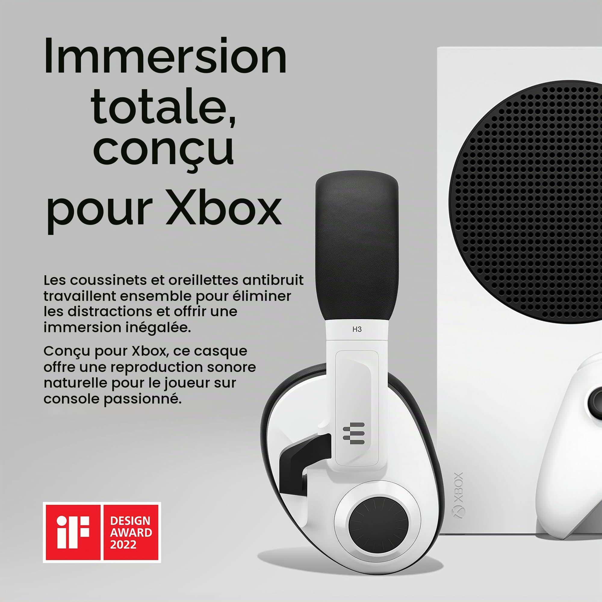 EPOS H3 Xbox Edition Filaire Casque Gaming | Casque Gamer Acoustique Fermée | Conçu pour Xbox Comprend des câbles pour PC, Mac, PS5™, PS4™ et Nintendo™ Switch