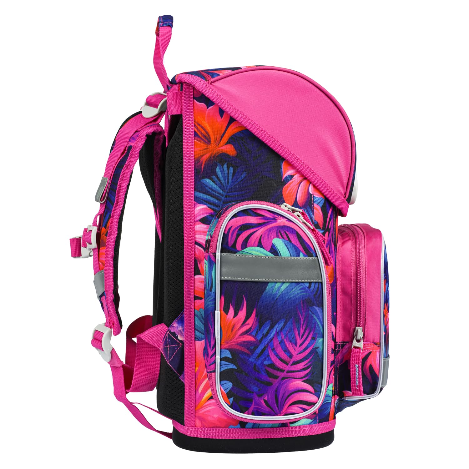Baagl Juego de 3 mochilas escolares Ergo para 1ª clase, mochila ergonómica para escuela primaria con correa para el pecho, Flamingos, Juego de mochila escolar