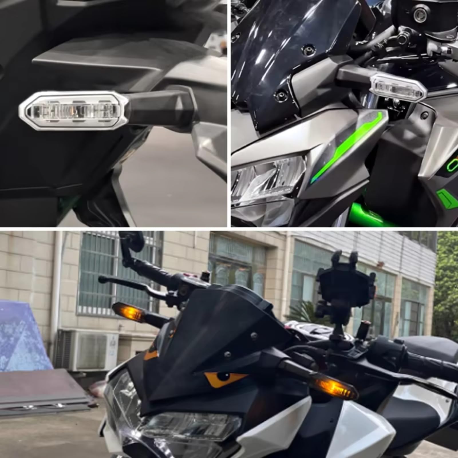Per ER-6N Per ER-6F 2009-2016 Per NINJA125 2019-2020 Per NINJA 650 2017-2020 Indicatore Di Direzione Lampeggiante Universale Per Moto Indicatori Moto(Clear)