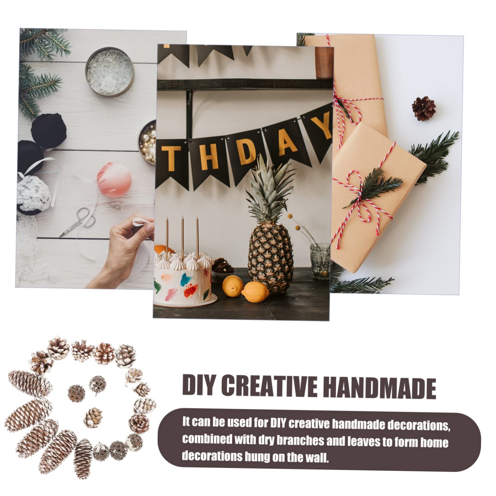 NUOBESTY 4ensembles Kit De Décoration avec Pignes Séchées pour Noël pour Artisanat Créatif Et Décorations De Fête