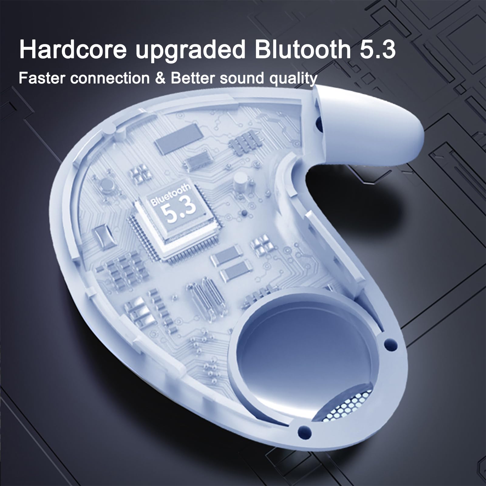 Ruoanun Invisible Sleep - Auricolari wireless IPX5, impermeabili, con microfono integrato, con custodia di ricarica rapida di tipo C (bianco)