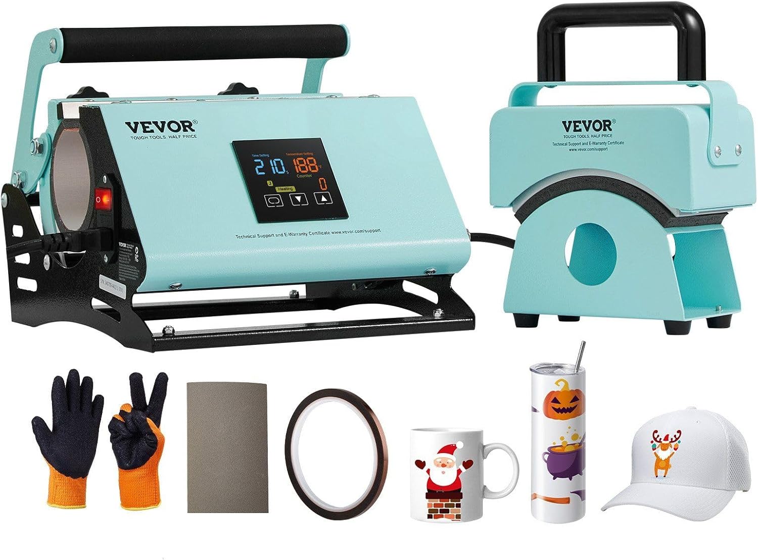 Máquina de Prensa Térmica 2 en 1 para Gorras y Tazas