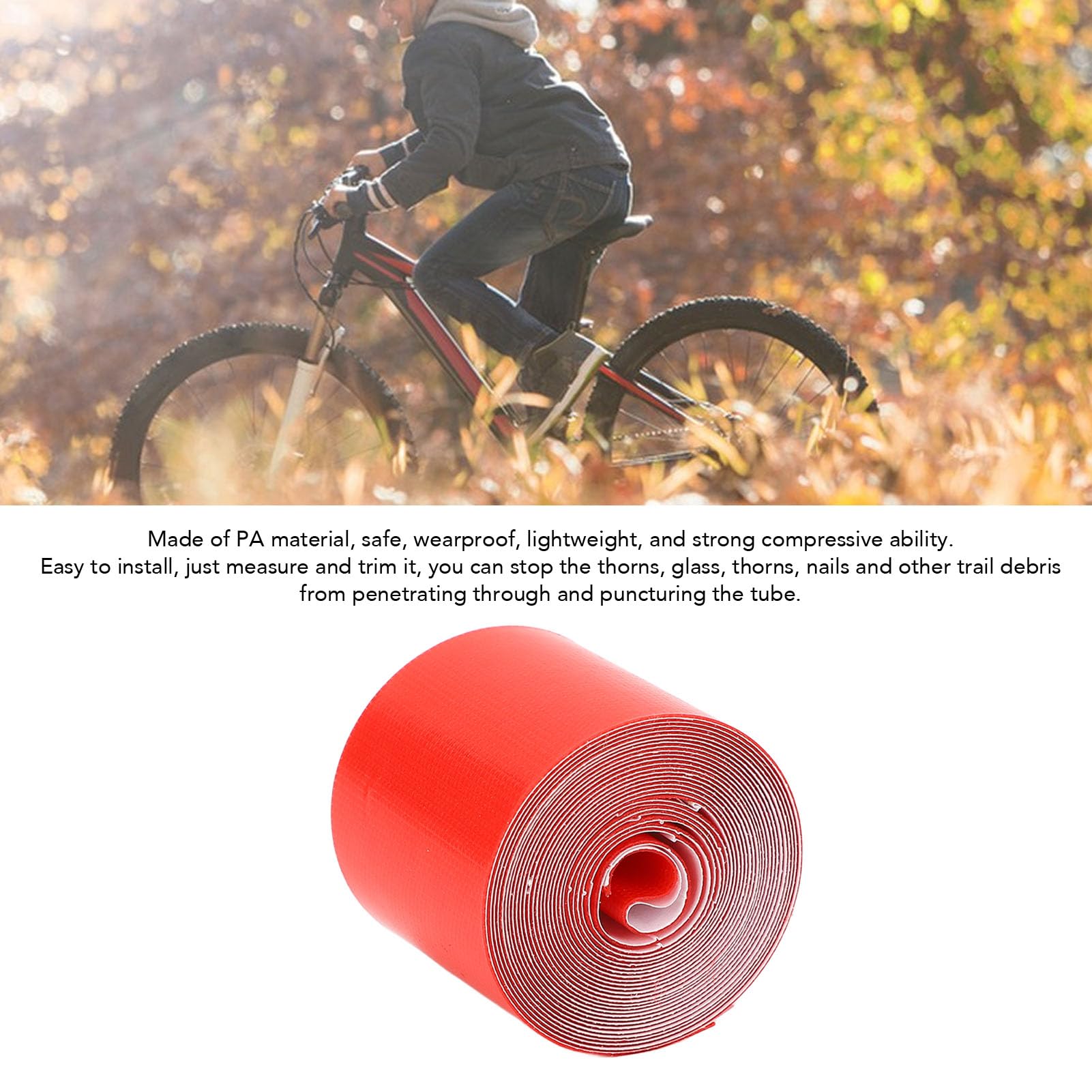 WOHPNLE 77.95in Rim Tape, High Elasticity Puncture Proof Inner Tube Protector Tire Liner Elastic Bike Wheel Liner Inner Tube for Mountain Wheel Rim Strip (31mm / 1.22in Wide)