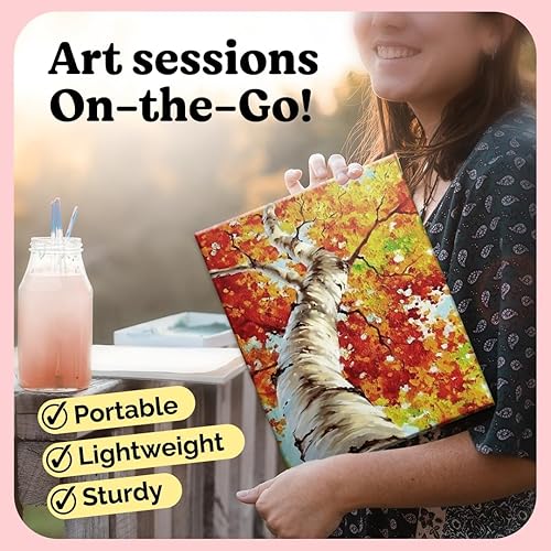 Miniatura 6 de Chalkola Paneles de lienzo de pintura de 9 x 12 pulgadas (paquete de 15) para pintura acrílica y arte al óleo, tableros imprimados 100% algodón, sin