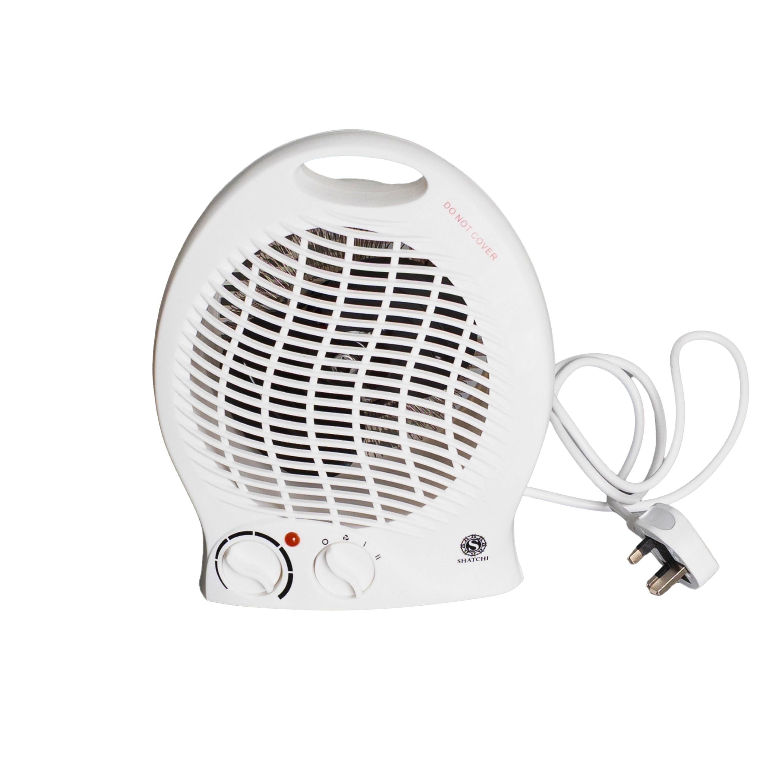 Shatchi White Upright 2000W Upright Fan Heater With 2 Heat Settings, Portable Electric Space Heater With Cool Air, Adjustable Thermostat, Built-In Safety Features And Carry Handle For Home, Bedroom Or Office