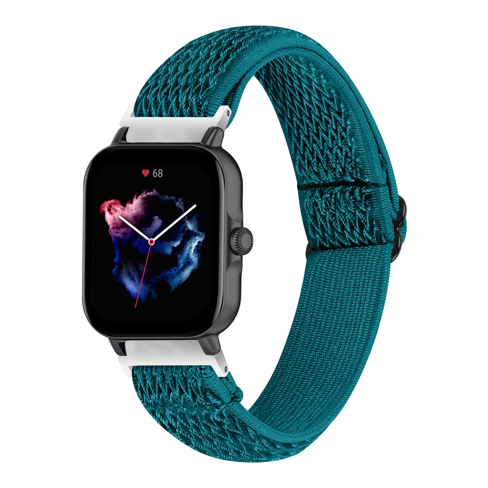 RuenTech Elastic Bands Compatible with Letsfit IW1 Lite Smart Watch Band, Replacement Stretch Braided Elastics Nylon Wristband Sport Loop Strap for Letsfit IW1 Lite(not for IW1/Lite/IW2)(Black&Slate)