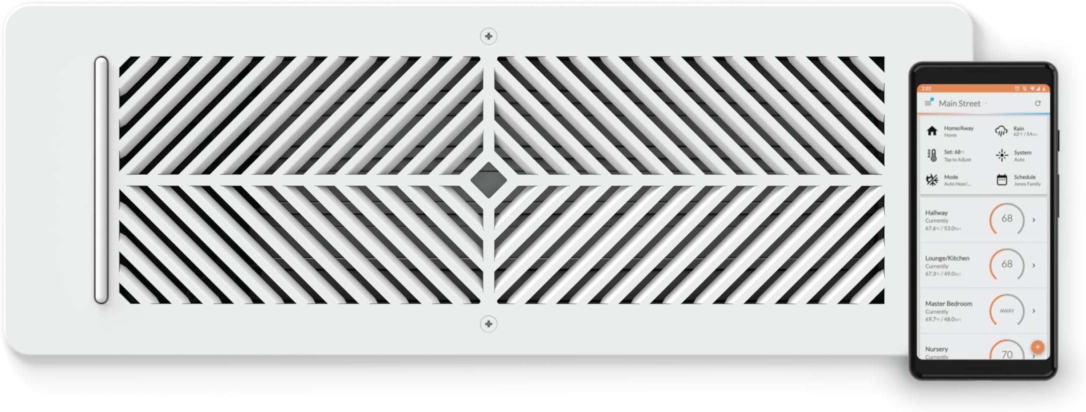 Flair Smart Vent 4x12 (White), AC Vent Cover for Floors, Walls and Ceilings.