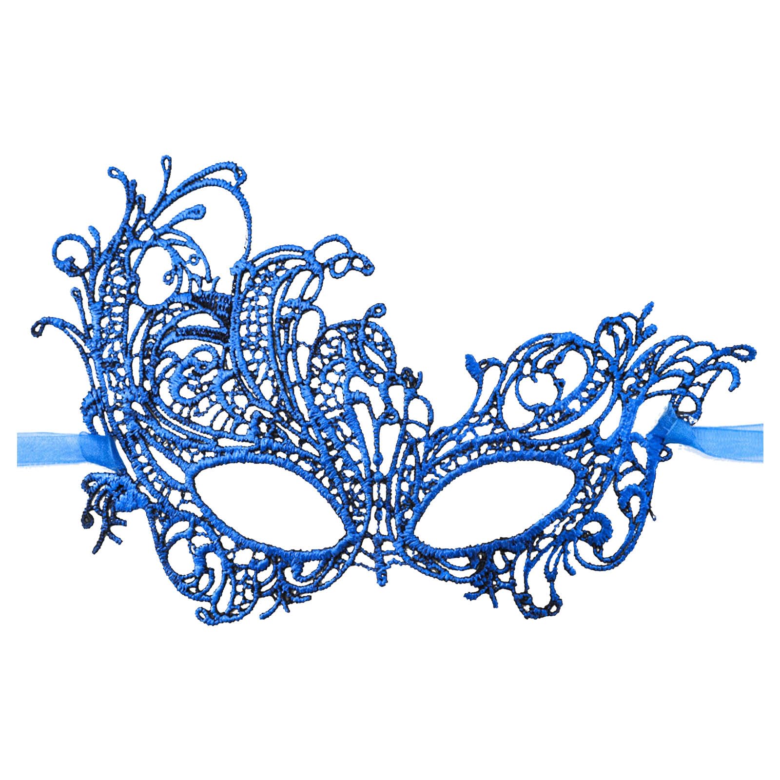 Lace Masquerade Mask For Women Venetian Party Mask Carnival Mask Rave Masquerade Mask Silver Masquerade Mask Carnival Party Dress Up Dress (Blue, One Size)