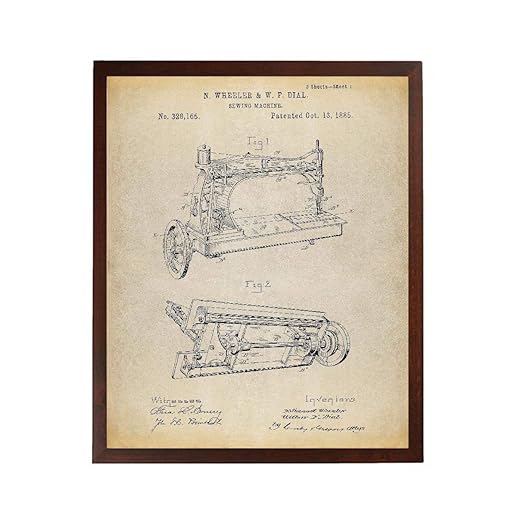 Turnip Designs Sewing Machine Patent Poster Art Print Industrial Art Sewing Machine Decor Sewing Machine Print Antique Sewing Machine TNP141