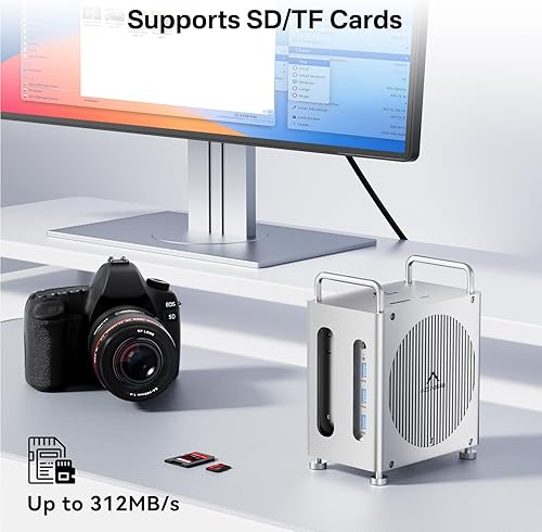 Miniatura 7 de ACASIS Dock Mac mini M4 de 40 Gbps con carcasa SSD NVMe de doble bahía, estación de trabajo 11-1 para Mac mini M4 y M4 Pro, estación de acoplamiento