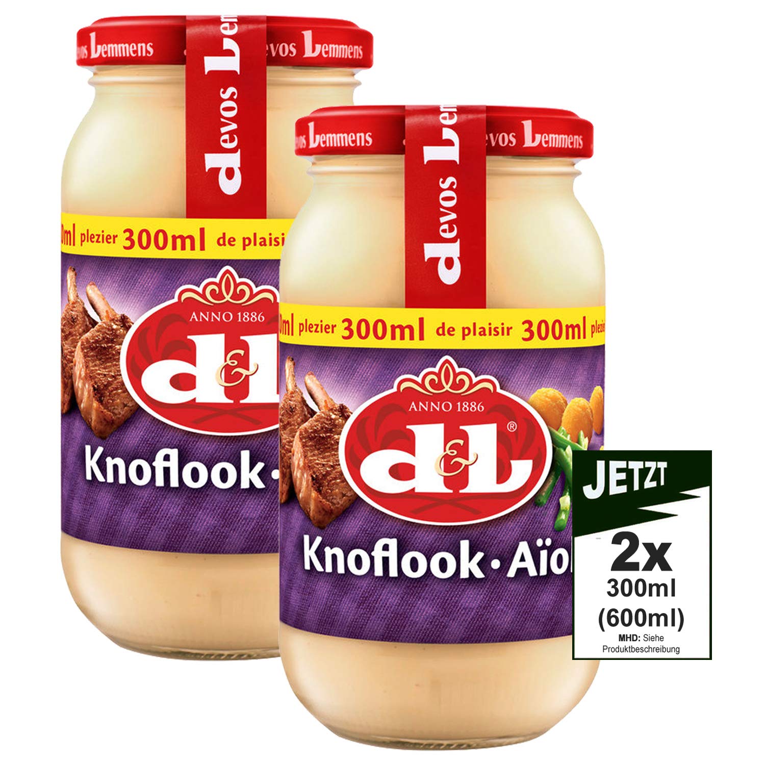 Devos Lemmens D & L Knoflook Aioli Sauce 2x 300ml (600ml