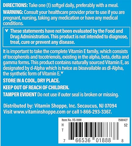 Miniatura 3 de Vitamina E alta gamma - Apoya la salud inmune y cardiovascular - 400 UI (120 cápsulas blandas)