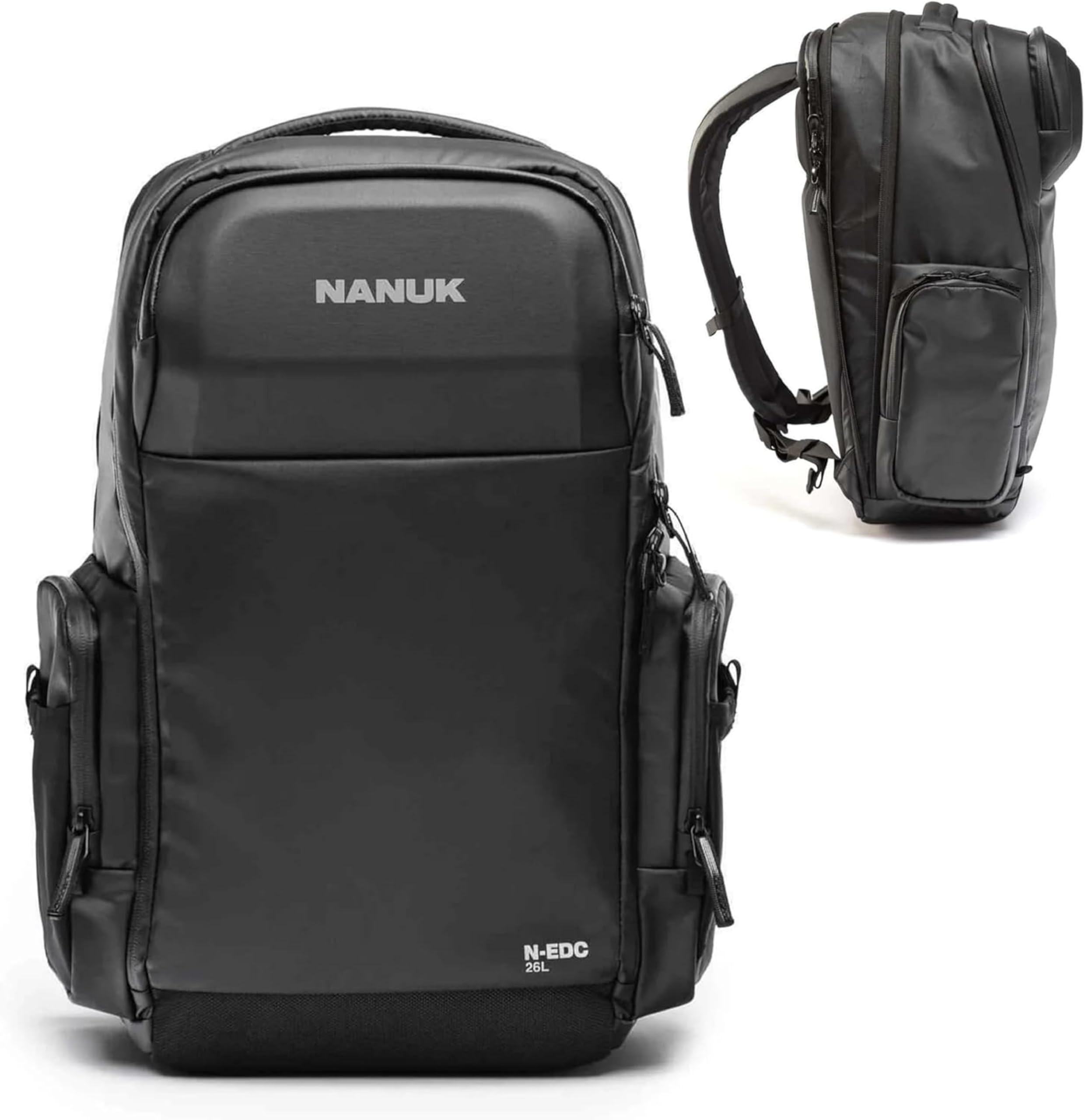 NANUK N-EDC 26L Carry-On Travel Backpack – Water-Resistant Laptop Backpack for Work Travel and Everyday Carry – Compact &amp; Expandable, TSA-Ready, Smart Organization – Black