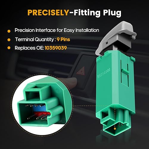 Miniatura 5 de Se adapta a 1999-2005 Pontiac Grand AM Interruptor de control de advertencia de peligro Interruptor de control de fábrica reemplazar OEM # 10359039
