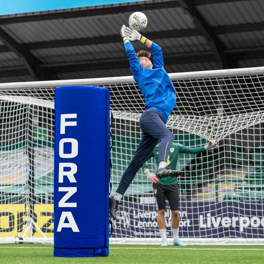 FORZA 3D Foam Mannequin | Full-Size Soccer Training Dummy with Foam Interior – Ideal for Goalkeeper Drills, Set-Pieces & Club Football Training (Yellow/Red/Blue)