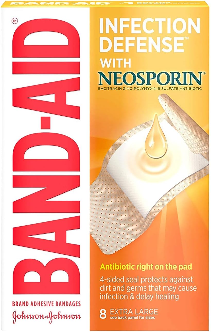 BANDAID with Neosporin Bandages Extra Large All One Size 8 Each (Pack of 5