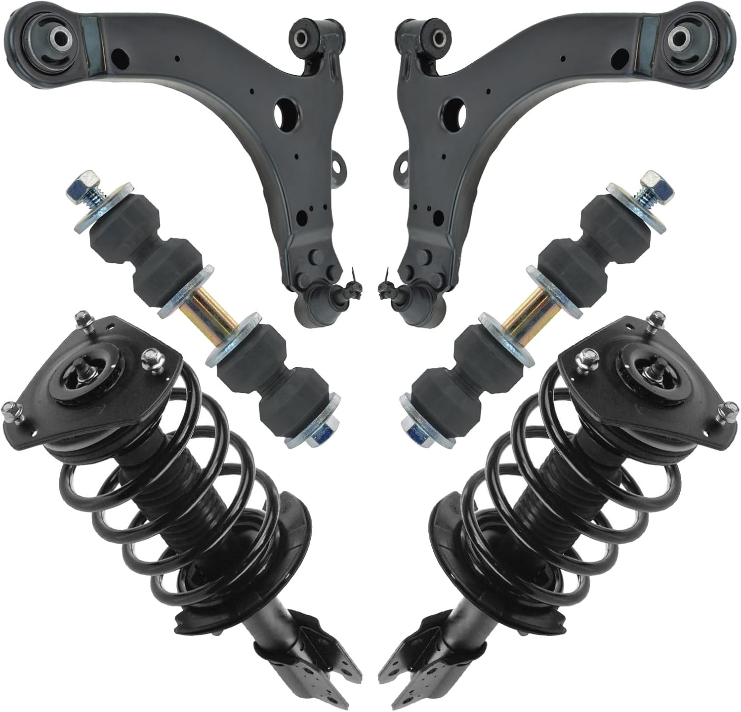 Strut Coil Spring Control Arm Ball Joint Kit for 2004-2008 Pontiac Grand Prix Front End - 6pcs