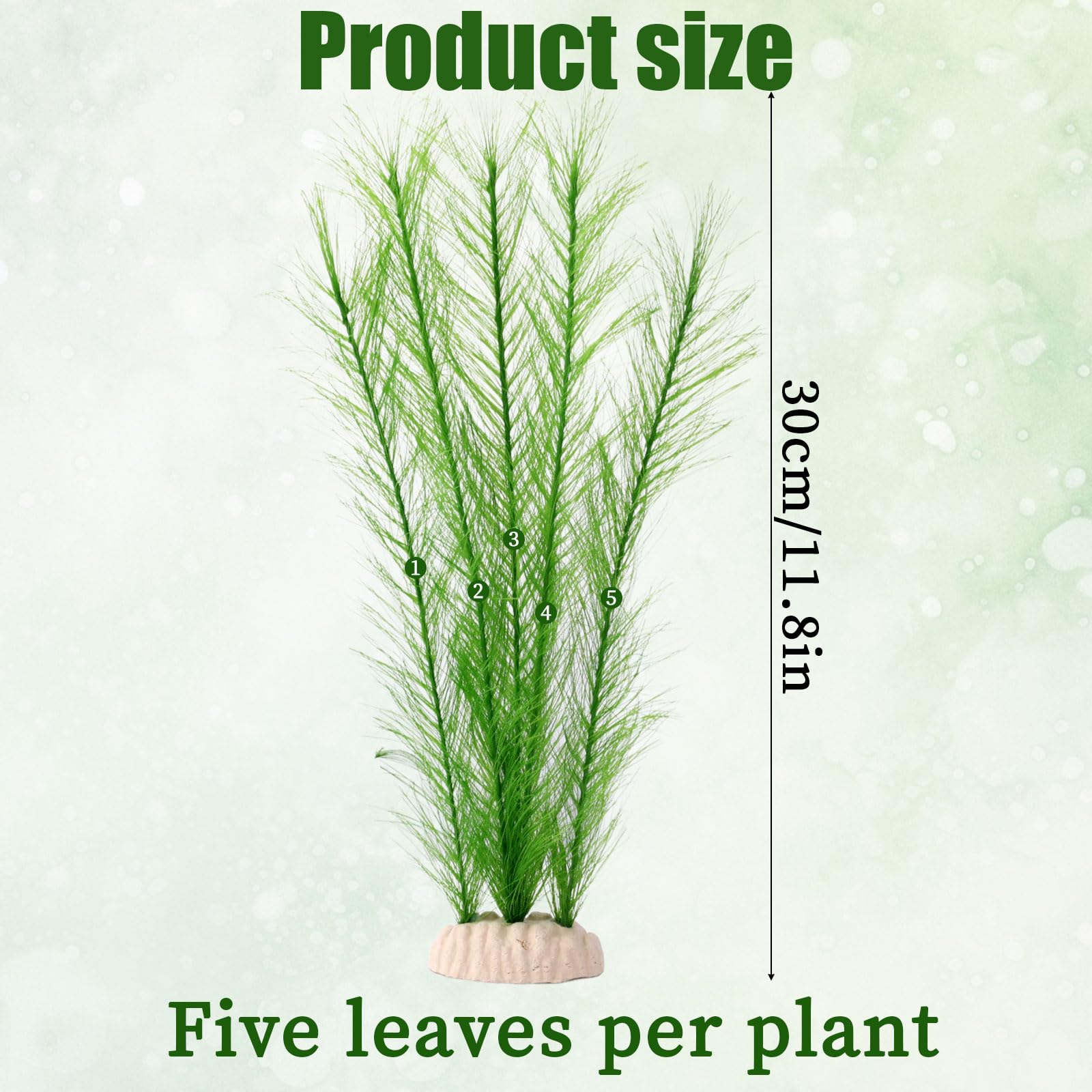 BOXOB 2 Pcs Plastic Fish Tank Plants, Realistic Artificial Green Plants Plastic Water Grass Aquarium Decoration for Fish Tank Aquarium Landscape Terrarium Simulated Vegetation