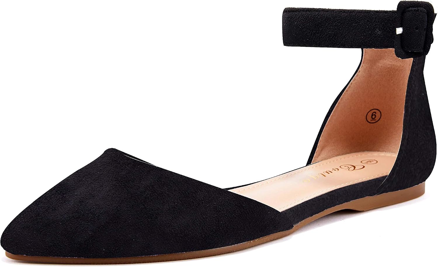 Coutgo Womens Pointed Toe Flats Ankle 