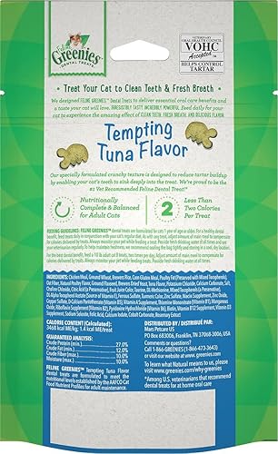 Miniatura 3 de Feline-Greenies - Paquete variado de golosinas dentales para gatos, los cinco sabores salmón, pollo, atún, hierba gatera y camarones (2.1 oz cada