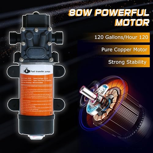 Miniatura 4 de Bomba de transferencia de combustible de 12 V, transfiere 120 galones de gasolina o diésel por hora. Con enchufe para mechero de coche, clip de