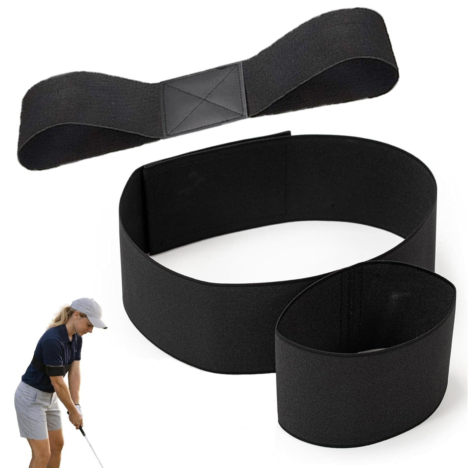 JIAXULER 2 PCS Golf Training Aids, Golf Swing Training Aid Black Practice Equipment for Better Timing and Release Professional Golf Accessories for Men Women Beginners