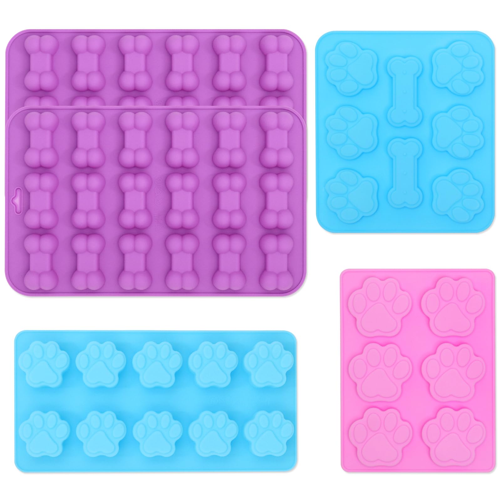 Alimat PluSSilicone Gummy Moulds, 5PCS Chocolate Moulds, Cute 3D Bear Shape Without Droppers