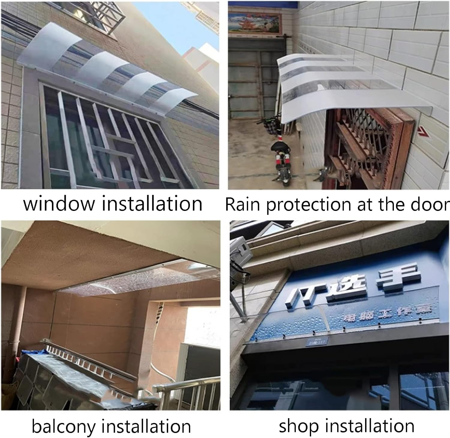 Roofing Canopy Cover,Transparent Window Awning,Polycarbonate Cover Front Door Outdoor Patio Awning Canopy UV Rain Snow Sunlight Protection Hollow Sheet,40 * 350cm/15.7 * 137.7in