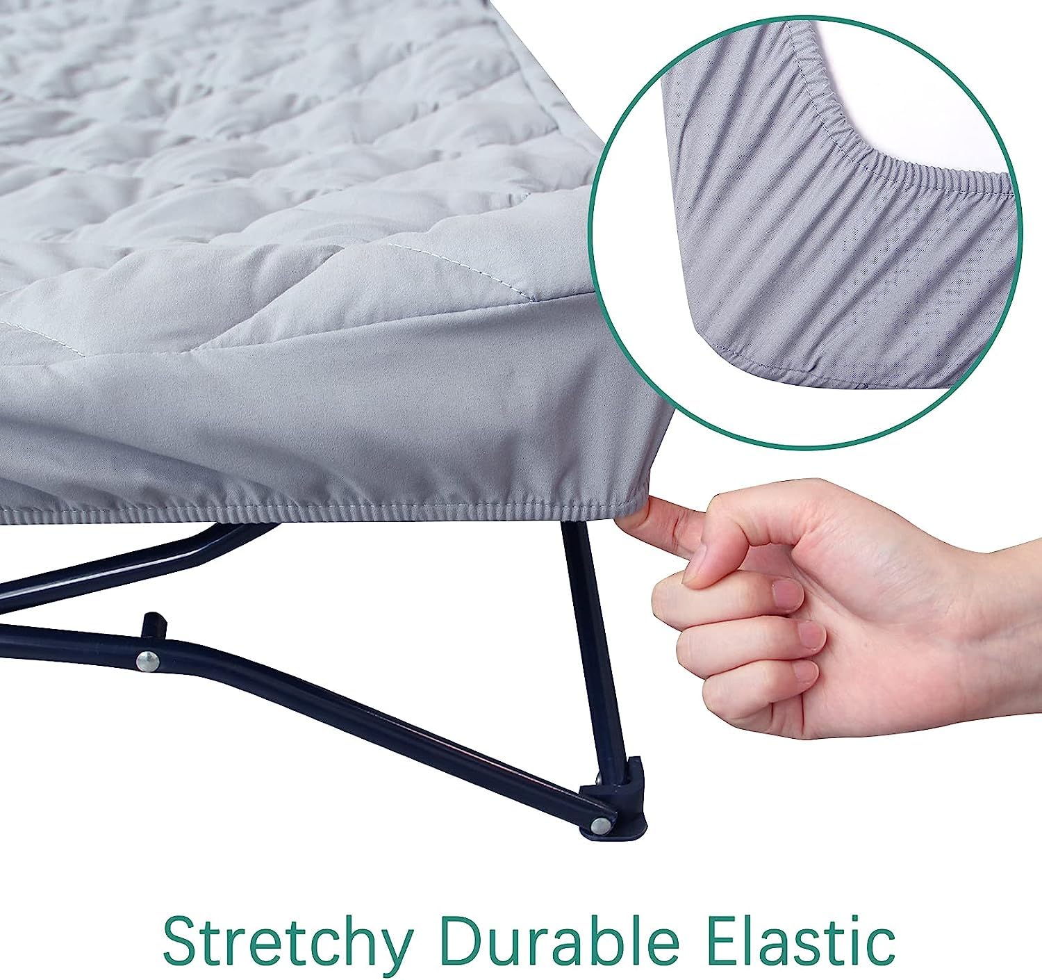 2 Pack Quilted Sheet for Regalo My Cot Portable Toddler Bed, Joovy Travel Cot (Sheet Only, Bed not Included), Soft Padded Cover, Pink & Grey