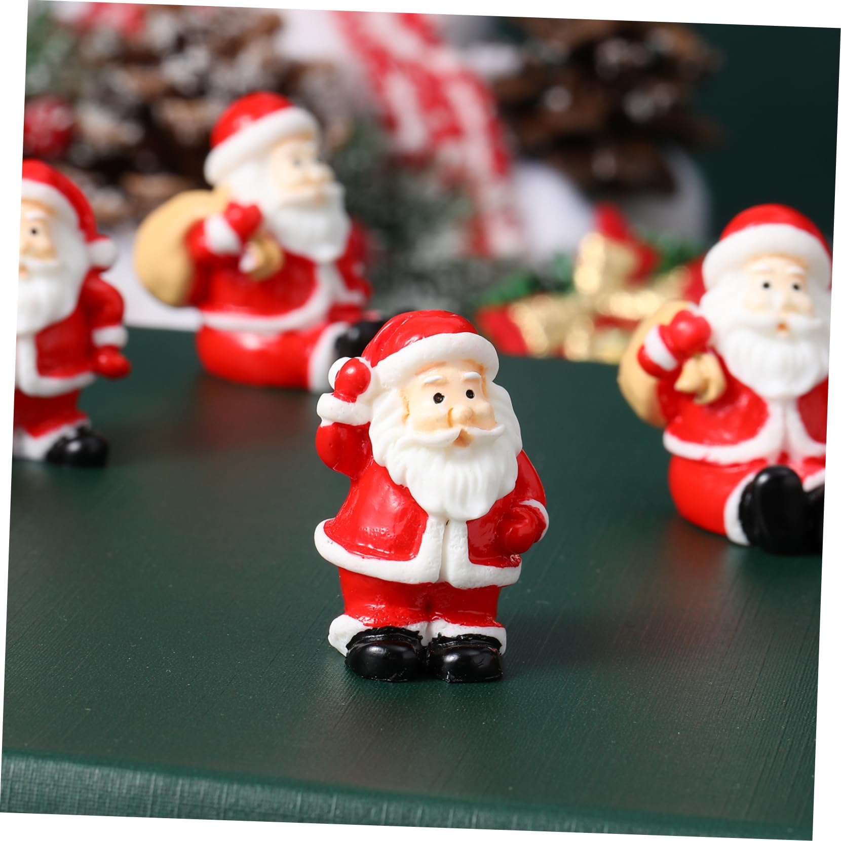 FONDOTIN 24pcs Santa Claus Ornaments Christmas Miniatures for Home Office Decor Festive Desktop Statues Adorable Gardening Accents