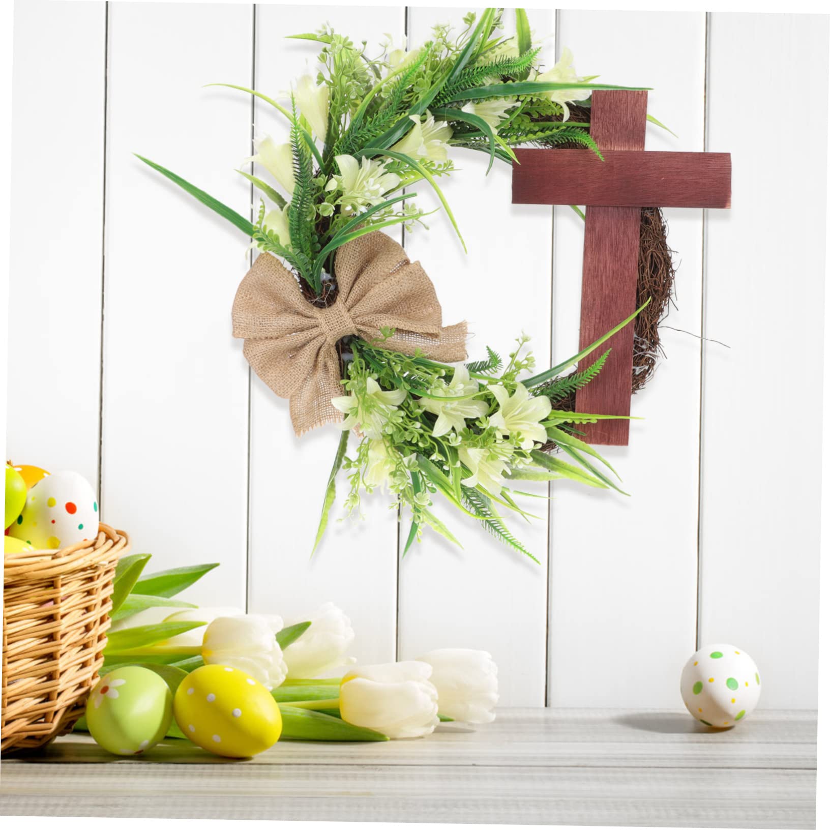Cabilock Di Pasqua Con Fiori Artificiali Di Pasqua A Croce Con Bouquet Decorazione Per La Casa Per La Celebrazione Della