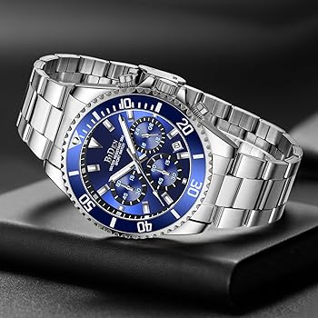 MADISON アクアブルー 腕時計 Amazon.com: Biden Mens Watches Chronograph Stainless Steel