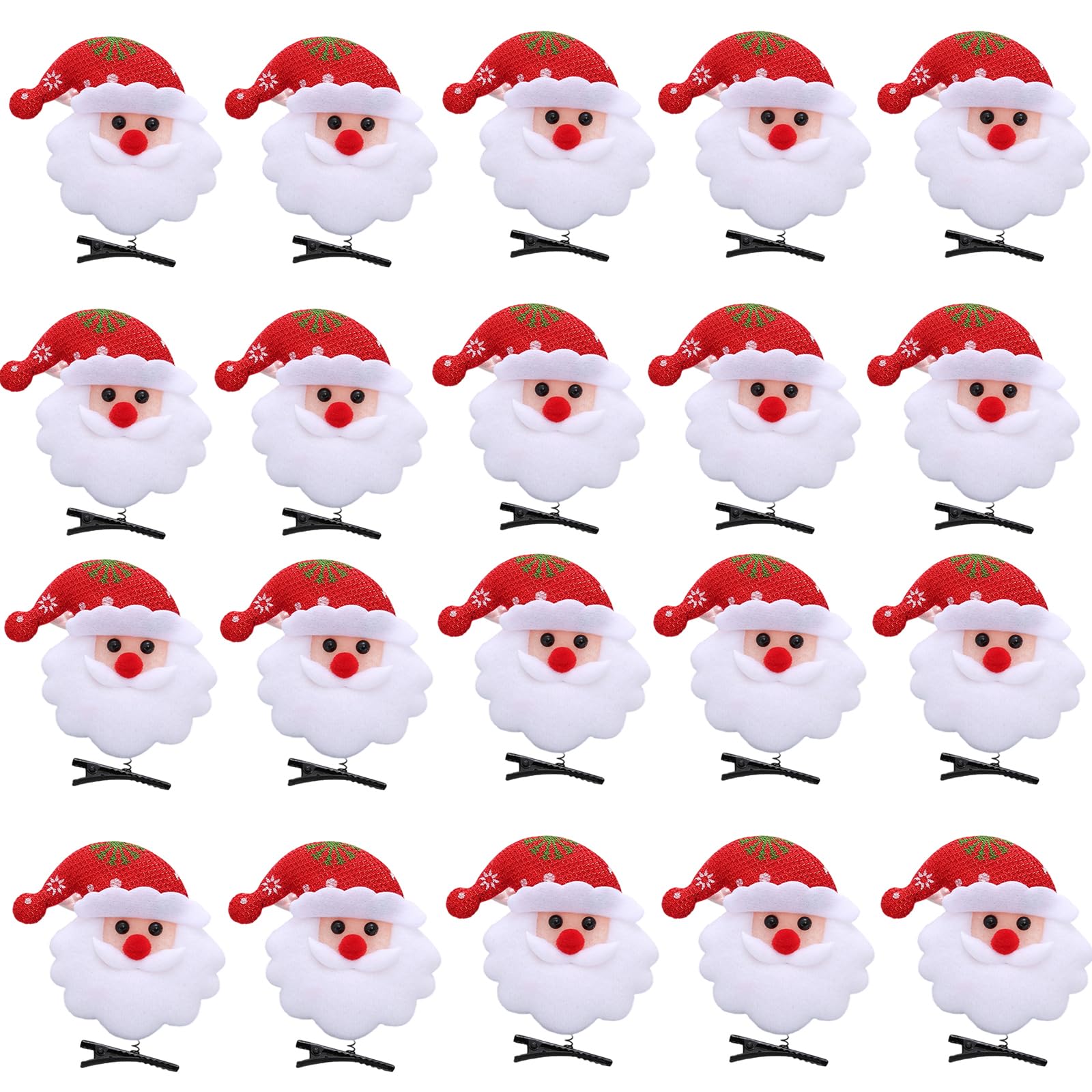 YUXITA 20PCS Christmas Hair Clip For Sequins Spring Clip With Snowflakes Reindeer Design