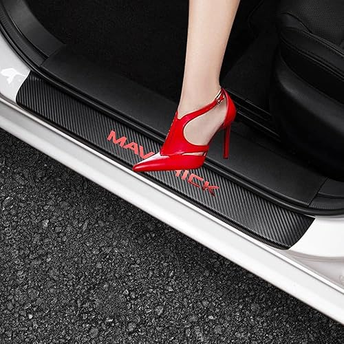 XITER 4 unidades de protectores de umbral de puerta de cuero de fibra de carbono para puerta de entrada de puerta, placa adhesiva decorativa para