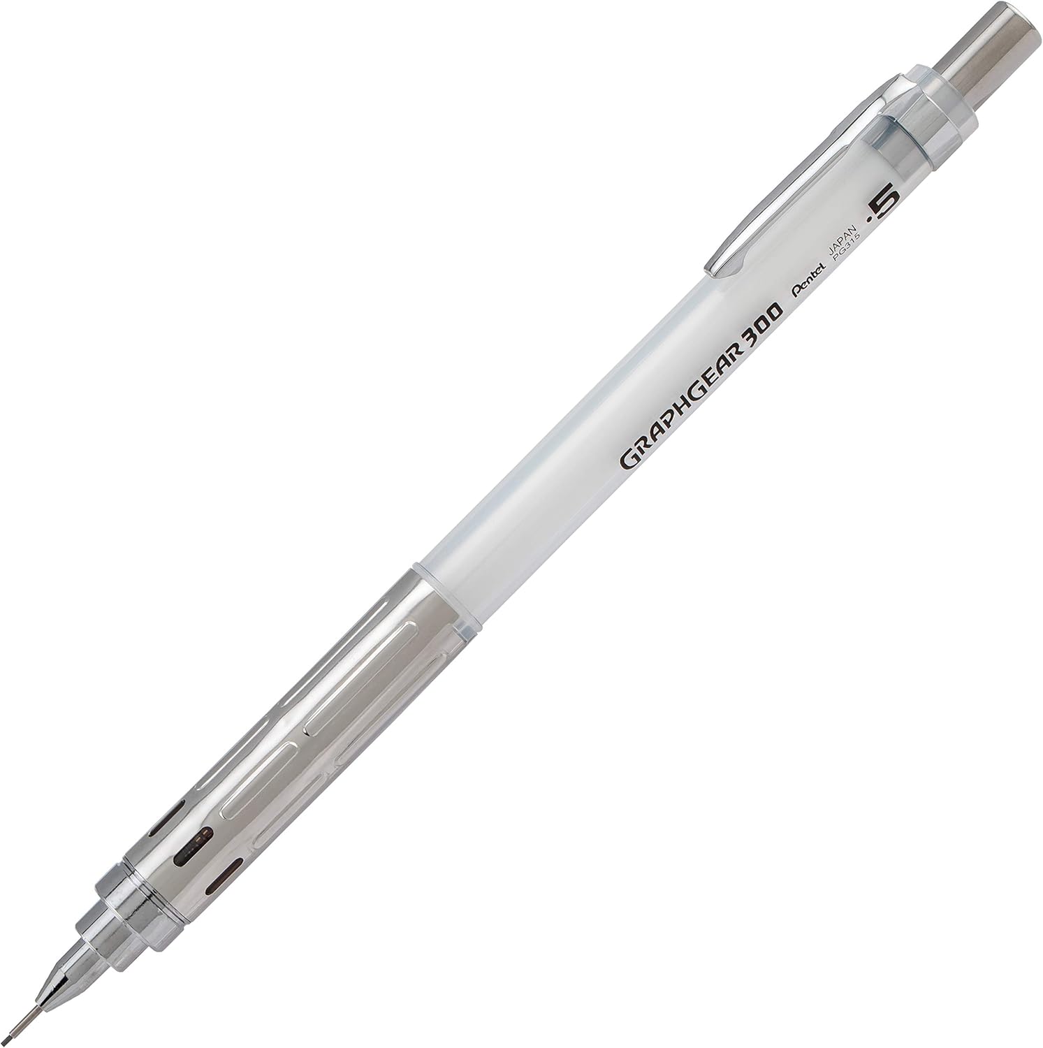 Pentel GraphGear 300 Mechanical Pencil, Box of 12 Pencils, white, 0.5mm