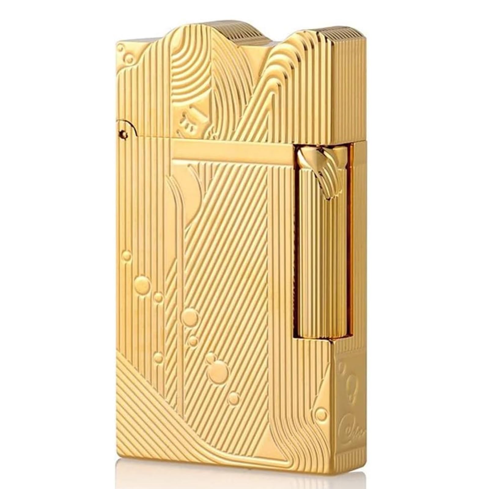 Sanji Mermaid Lighter, Side Slide Ignition, Flip Top Design, Indoor and Outdoor Use Refillable Kerosene Soft Flame Lighter Birthday Boyfrieng Girlfriend Present(Gold)