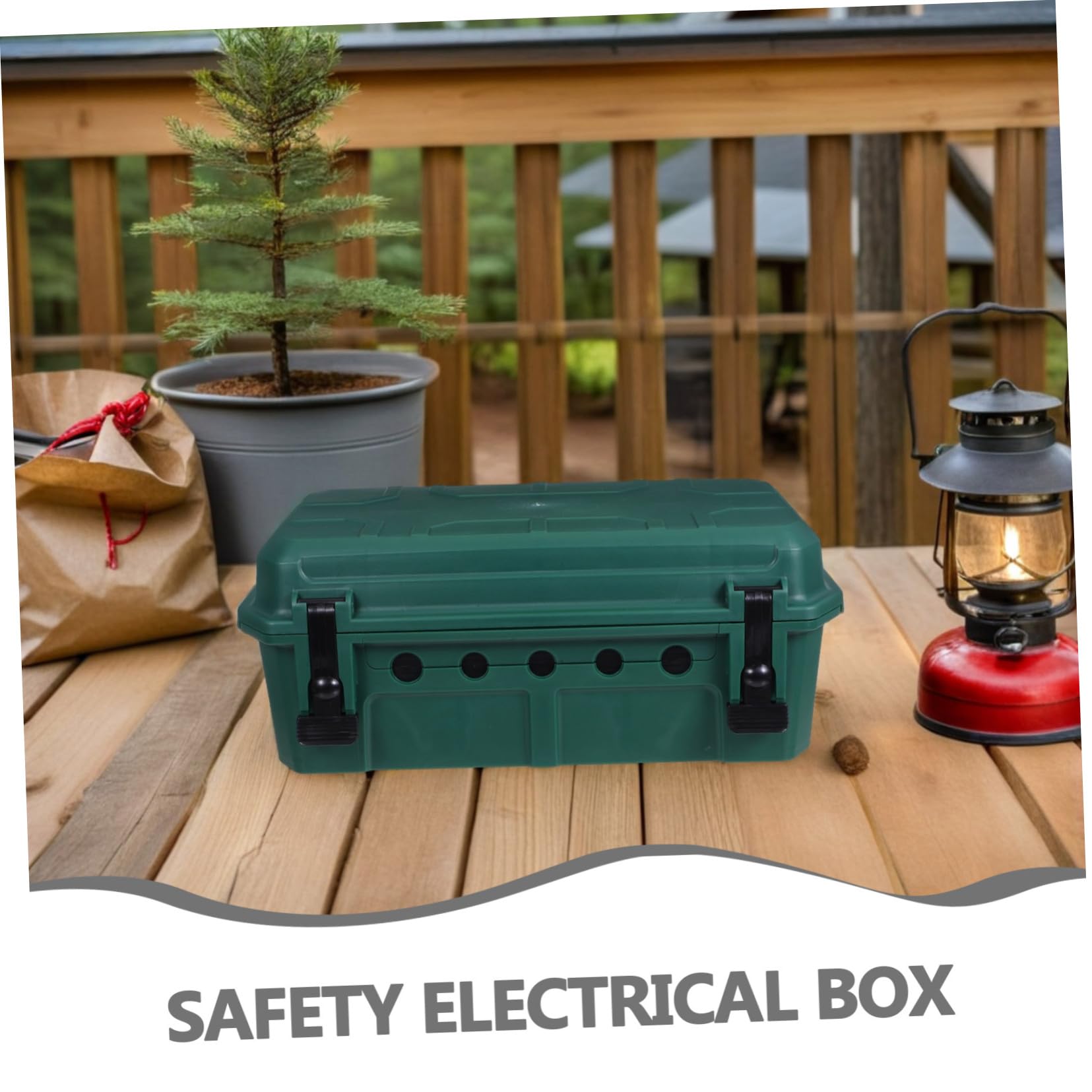 Caja Eléctrica para Exteriores Protección Resistente para Enchufes y Cables Diseño Espacioso para Herramientas de Jardín y Luces Festivas Instalación Sencilla y Portátil para Uso