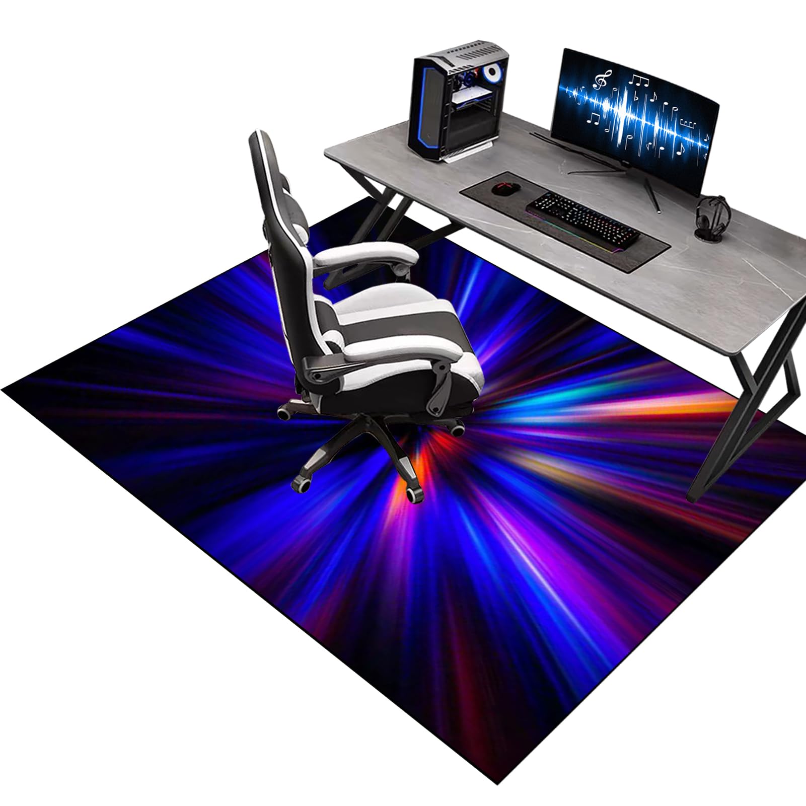 Gaming Chair Mat for Carpet Floor, Office Chair Mat for Hardwood Floor, Desk Chair Mat for Rolling Chairs, 170 x 200 cm Computer Gaming Chair Mat for Wood Floors, Carpet Protector Rug for Tile Floor