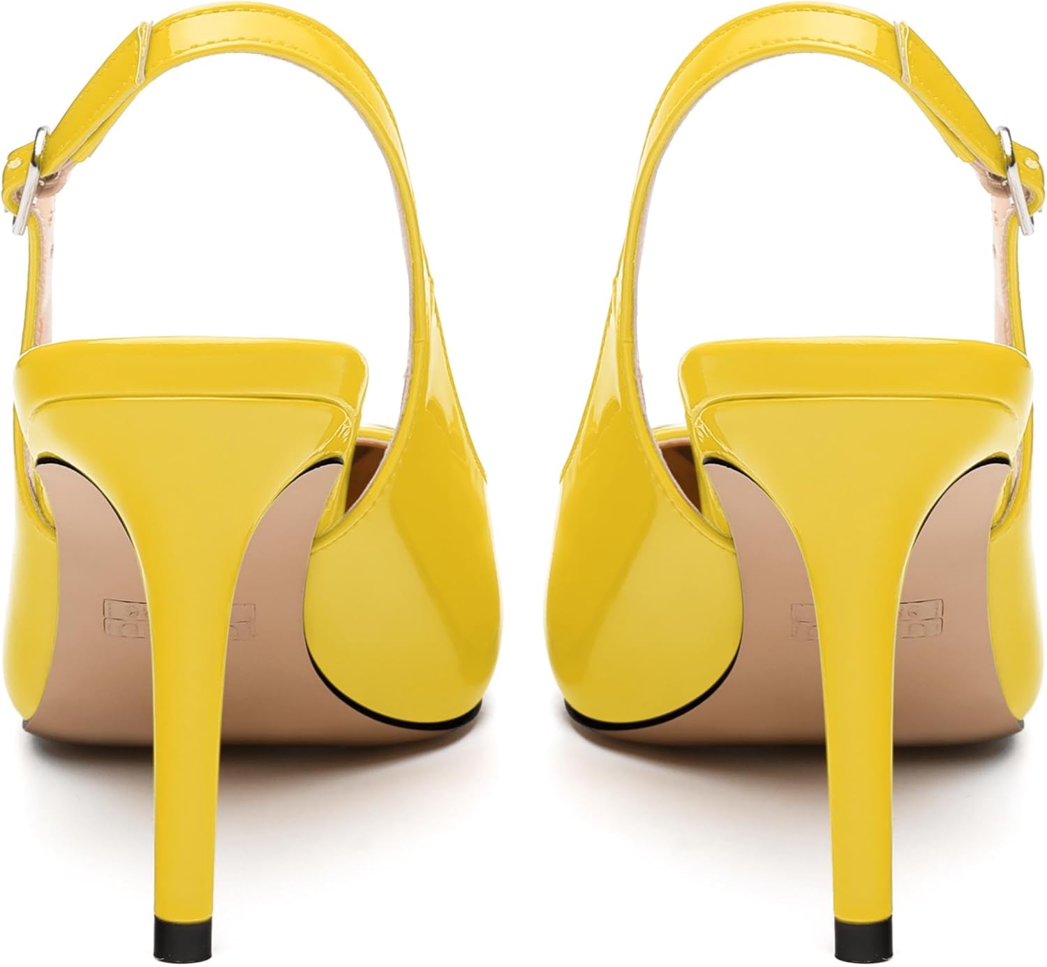 Women's Slingback Pumps, Two Toned Patchwork Pointed Toe High Heels, Slip On Fashion Buckle Daily Working Party Shoes