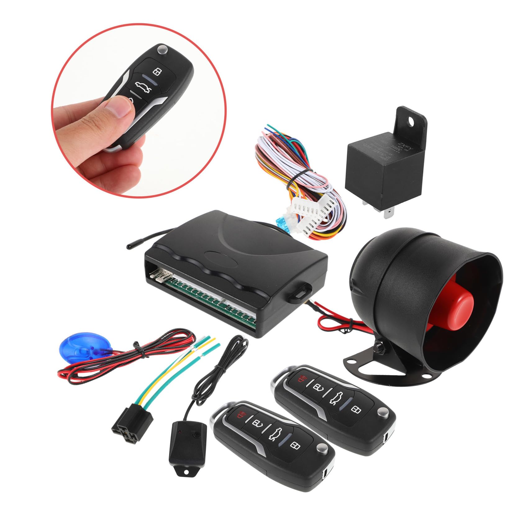 Kit D'entrée sans Clé pour Voiture Démarrage à Distance du Moteur, Serrure Centrale en Plastique et Métal, Système Anti-vol Facile à Installer