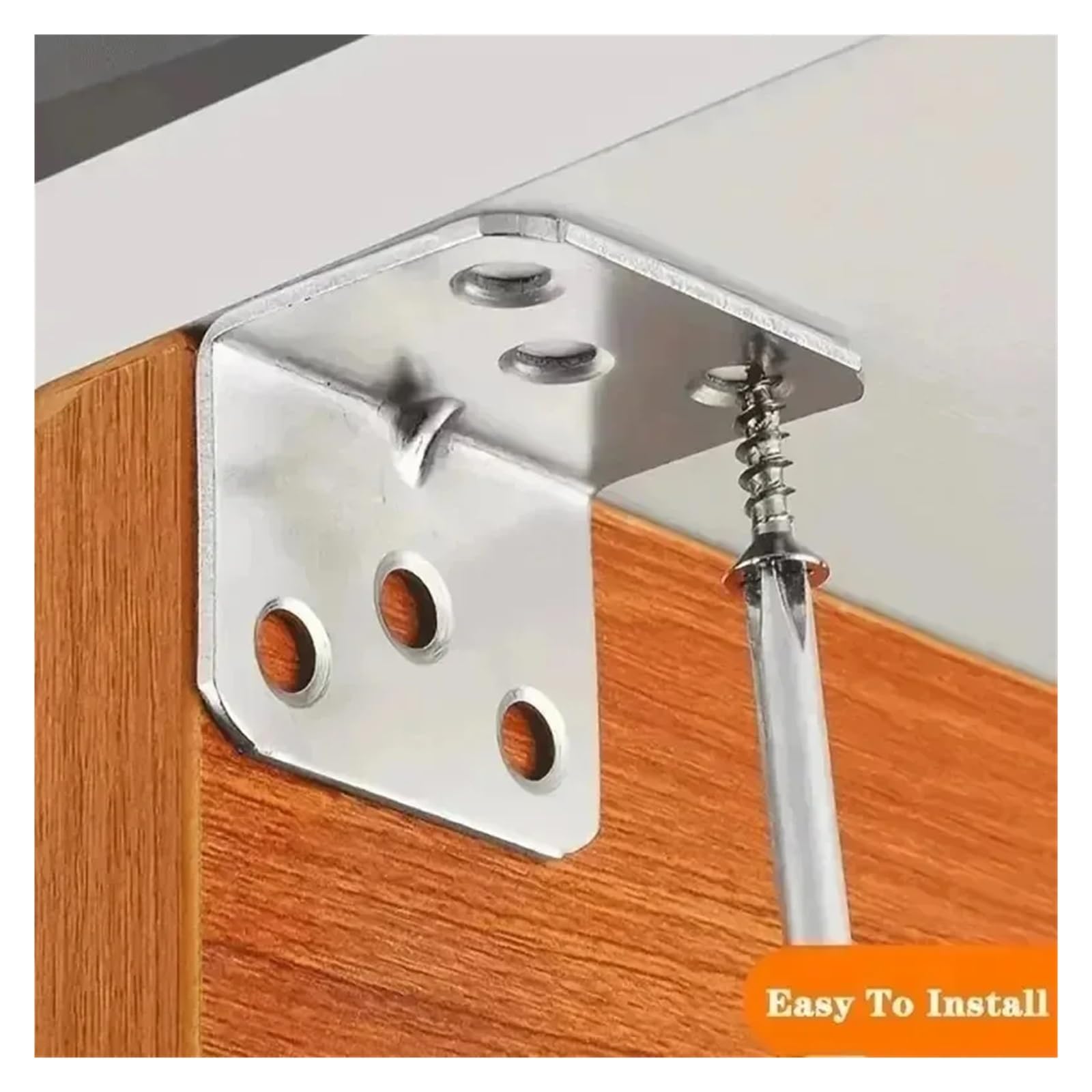 Edelstahl-Eckwinkel, 90 Grad, L-förmig, rechtwinklig, feste Klammerbefestigung for Holzmöbel, Bettgestell, Schrank Geeignet zur Möbelbefestigung(20PCS-(6 Holes))