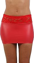 MISS NOIR Women Sexy PVC Wet Look Mini Skirt (S-3XL) Short Skirt Party Clubwear