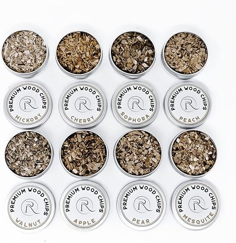 Miniatura 8 de RONYX Chips de madera para ahumador de cócteles  Paquete variado de chips de madera ahumadora de 8 sabores  Chips de madera totalmente naturales