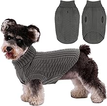 Knitted Wool Dog Cat Sweater - Pet Winter Sweater Warm and Comfortable - Winter Pullover for Small to Medium Dogs, Grey, S