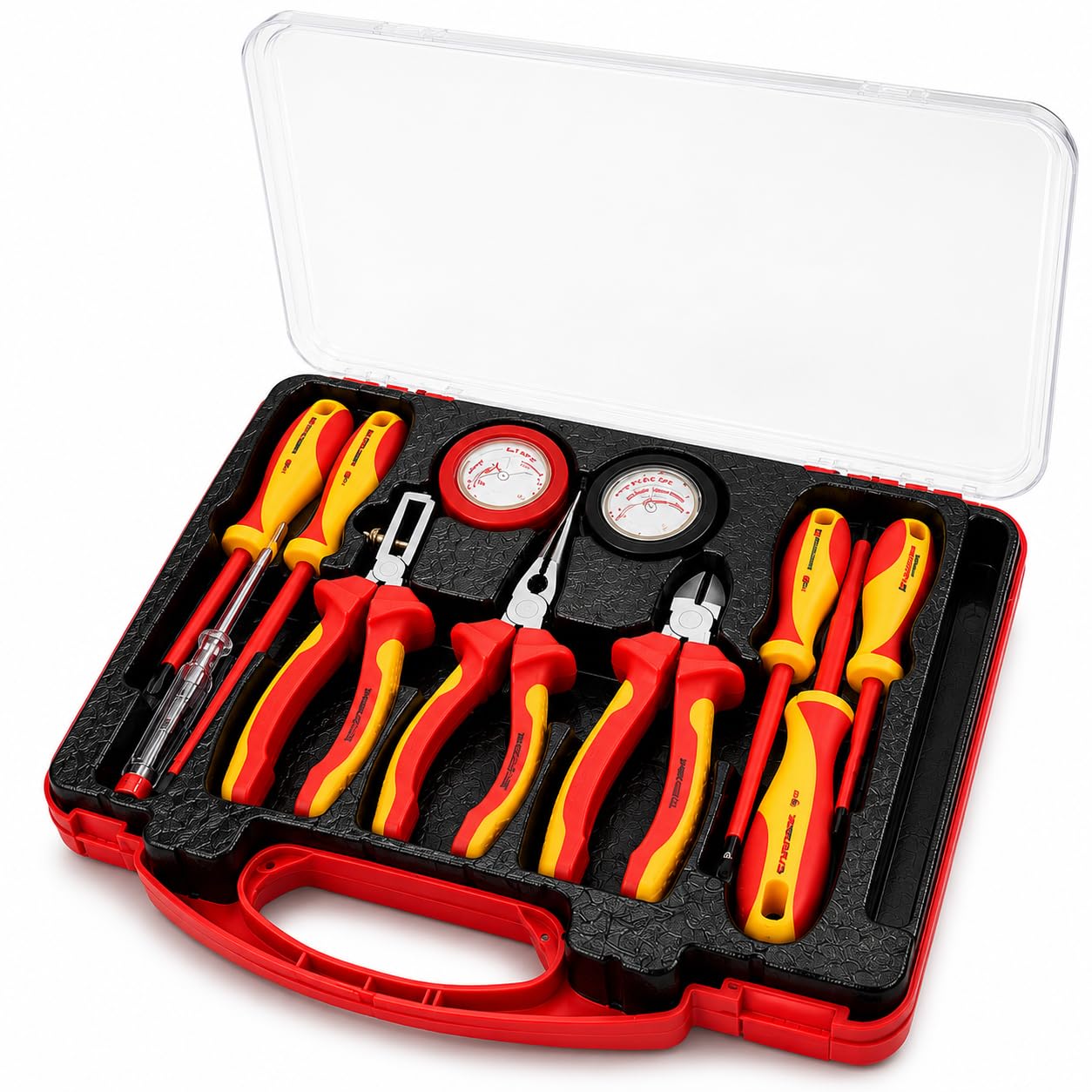 Lumber Jack Red And Yellow Lumberjack 11Pc Vde Electricians Tools Vde Electrical Screwdriver Set