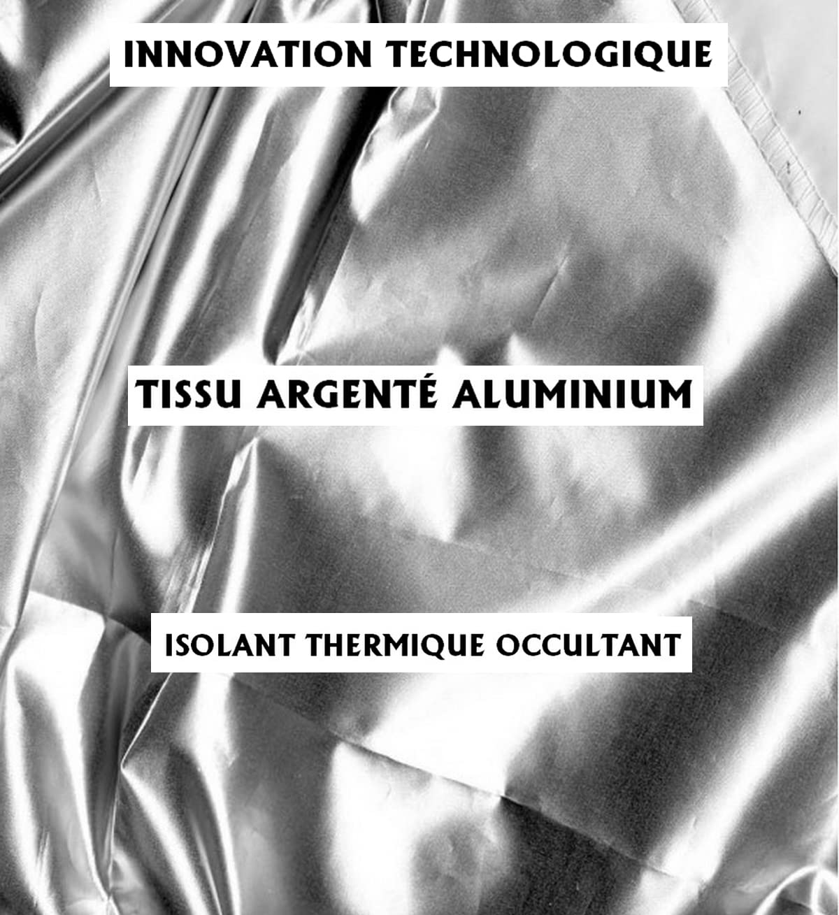 MadeInNature Doublure Thermique Argentée pour Rideau – Isolation Thermique Froid et Chaleur – Double Velcros pour Faciliter l’Installation – Largeur 135 x Hauteur 240 cm, Gris Alu