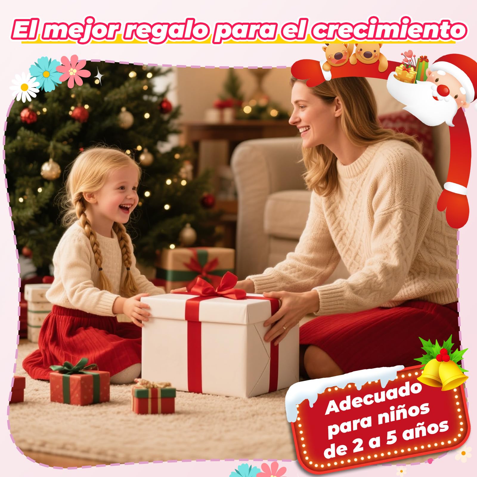 HappyGoLucky Bicicleta Niña 2-5 Anni, Bici Equilibrio Sin Pedales– Ruedas Luminosas/Altura Ajustable/Cesta De Tela, Bicicleta Equilibrio Juguetes Regalo Niños Niñas 2-5 Año Juegos Exterior