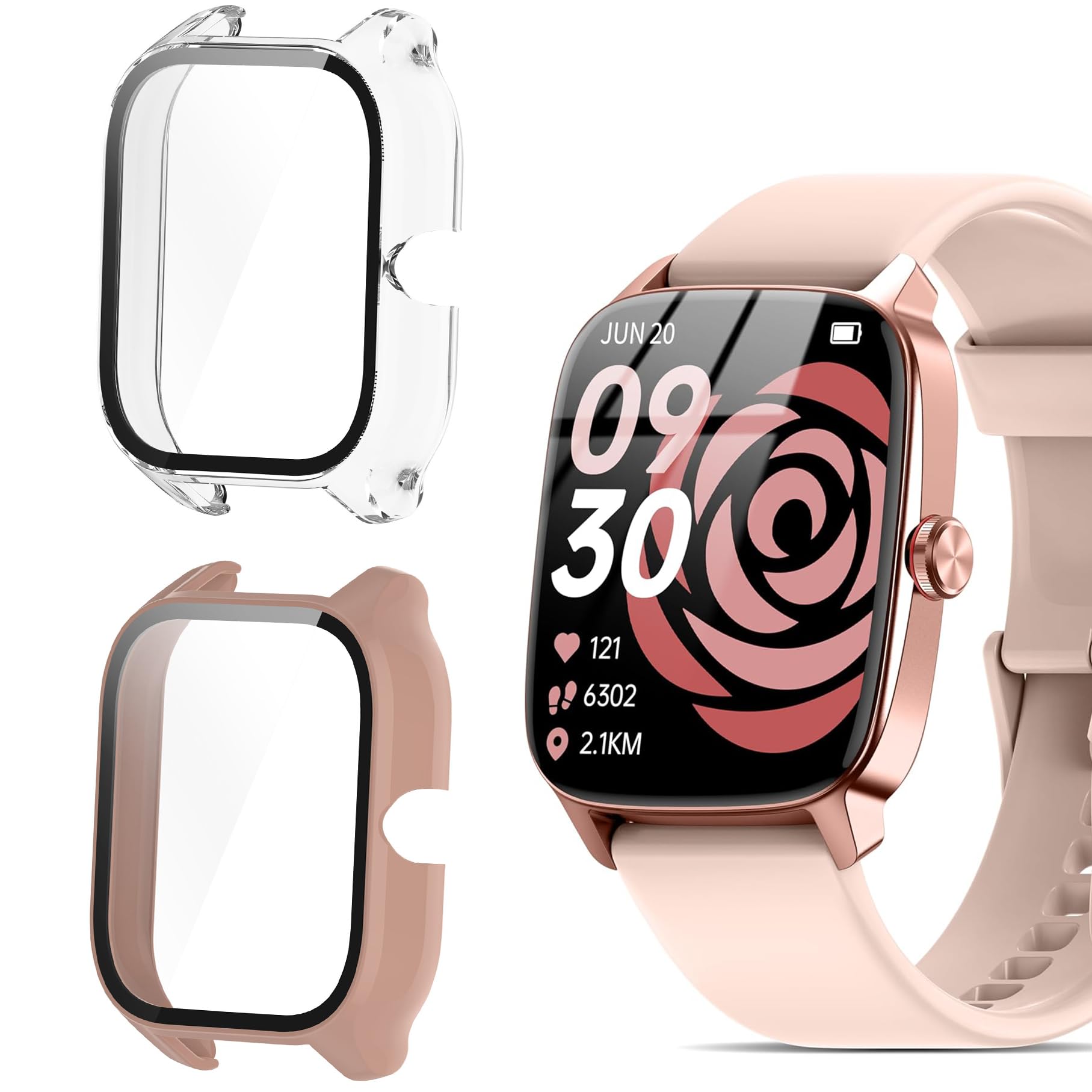 Funda reloj IDW28 protector pantalla cristal templado compatible Fitpolo 7