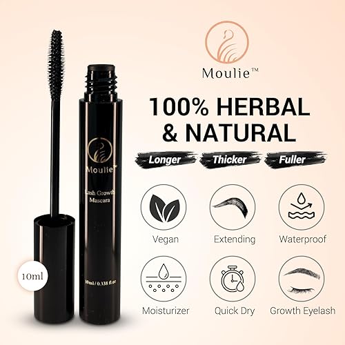 Miniatura 5 de Máscara de pestañas para el crecimiento de pestañas, potenciador de pestañas orgánica, efecto dos en uno, para voluminizar y extender, impermeable,